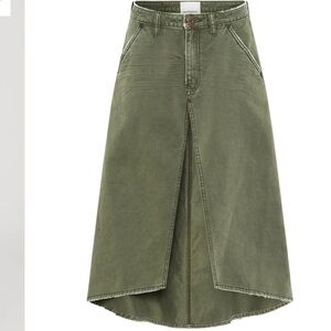NWT One Teaspoon Mrs. Carter Low Waist Long Denim Skirt - St Khaki size 0